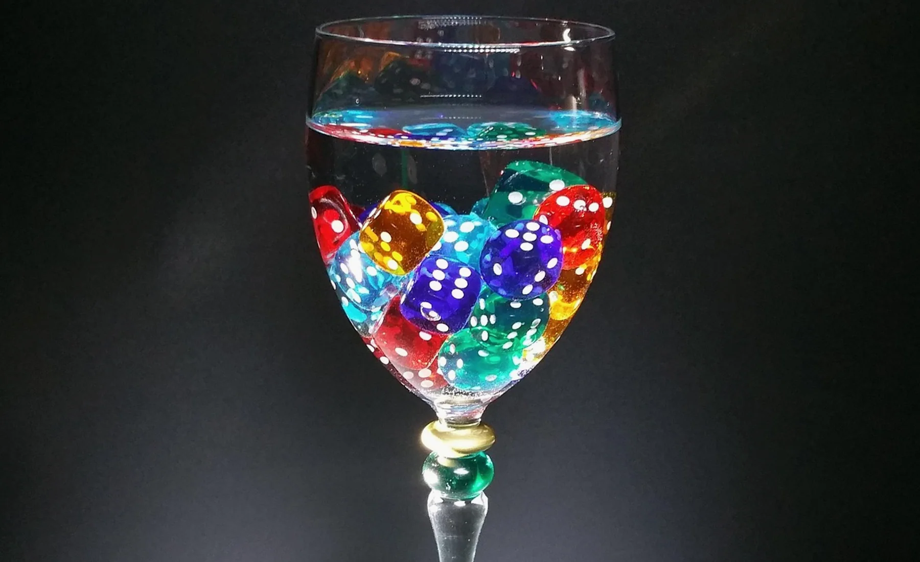 Dice, glass and happiness