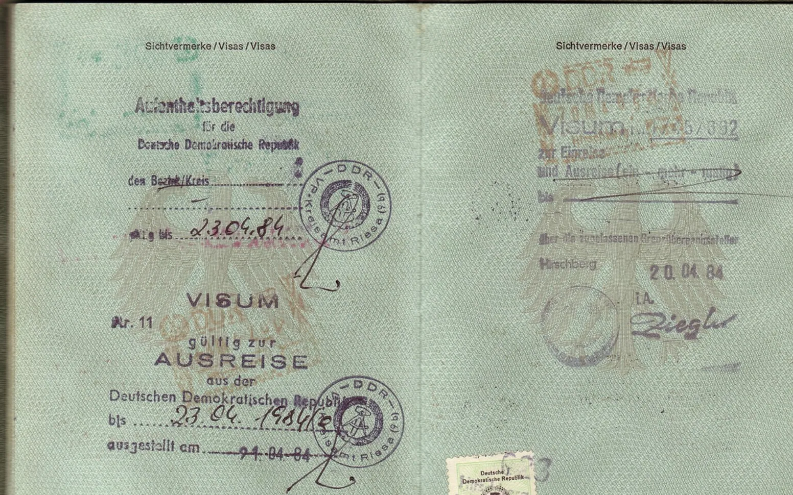 Passport, visa and gdr
