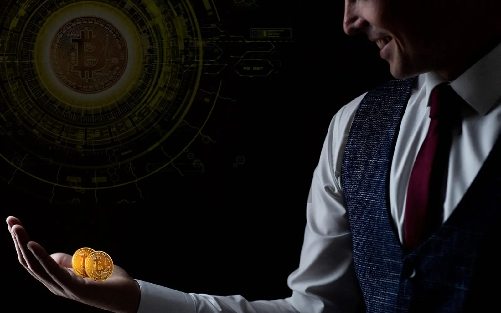 Bitcoin, cryptocurrency and man